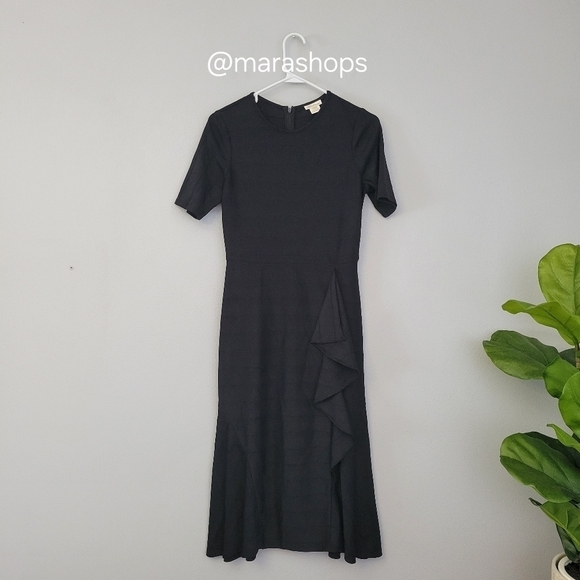 Shoshanna Belva Stretch Knit Crewneck Short-Sleeve A-Line Dress - Picture 3 of 8